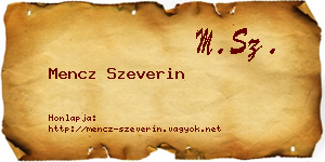 Mencz Szeverin névjegykártya
